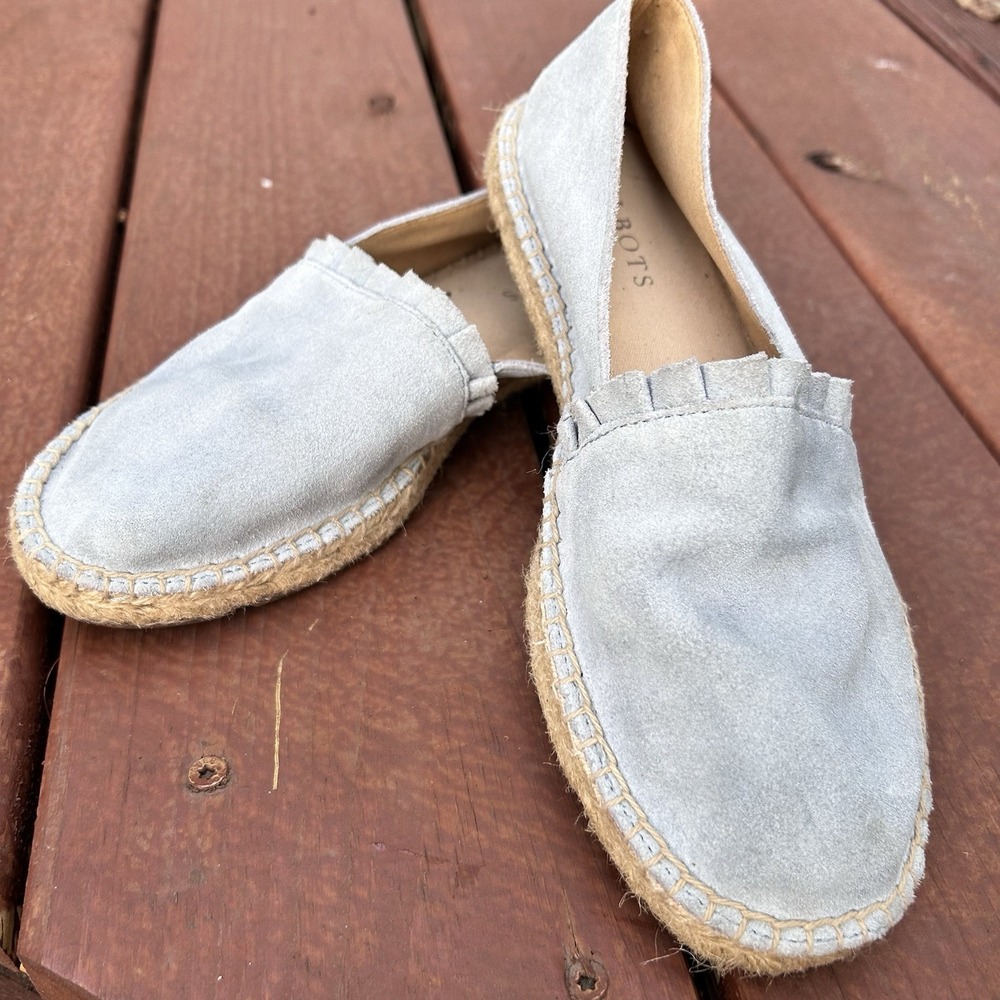 Talbots Light Blue Slip On Izzy Espadrilles Suede Size 6.5 M